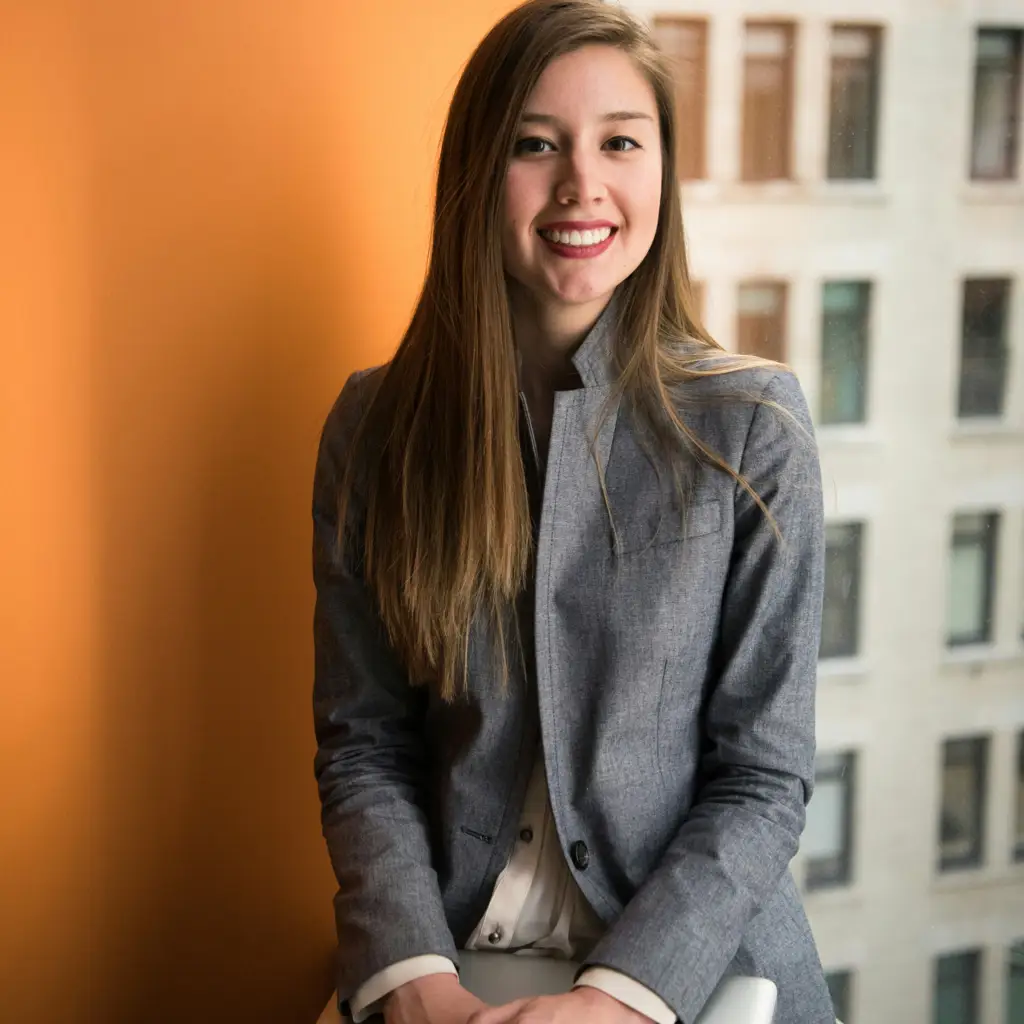Portrait of a woman in a tailored blazer